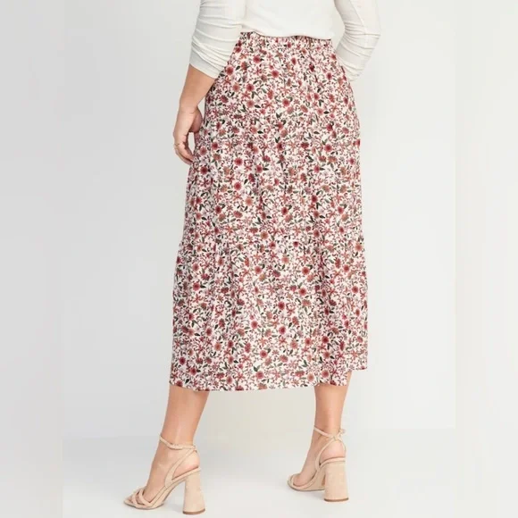 NWT! Floral-Print Tiered Button-Front Maxi Skirt for Women - Size 2X - Picture 6 of 9